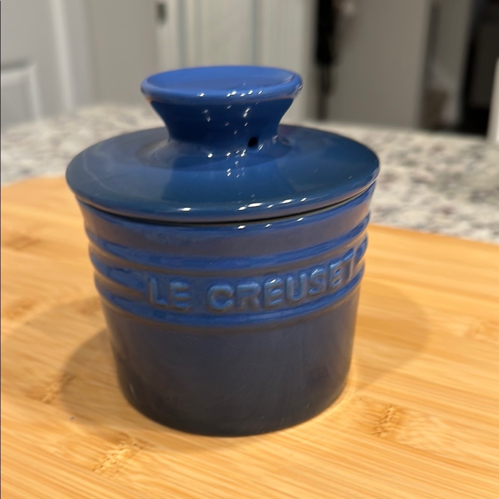Le Creuset Blue Ceramic Container